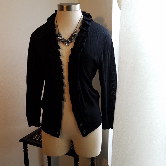 JONES NEW YORK.GORGEOUS RUFFLED CARDIGAN - Picture 4 of 5